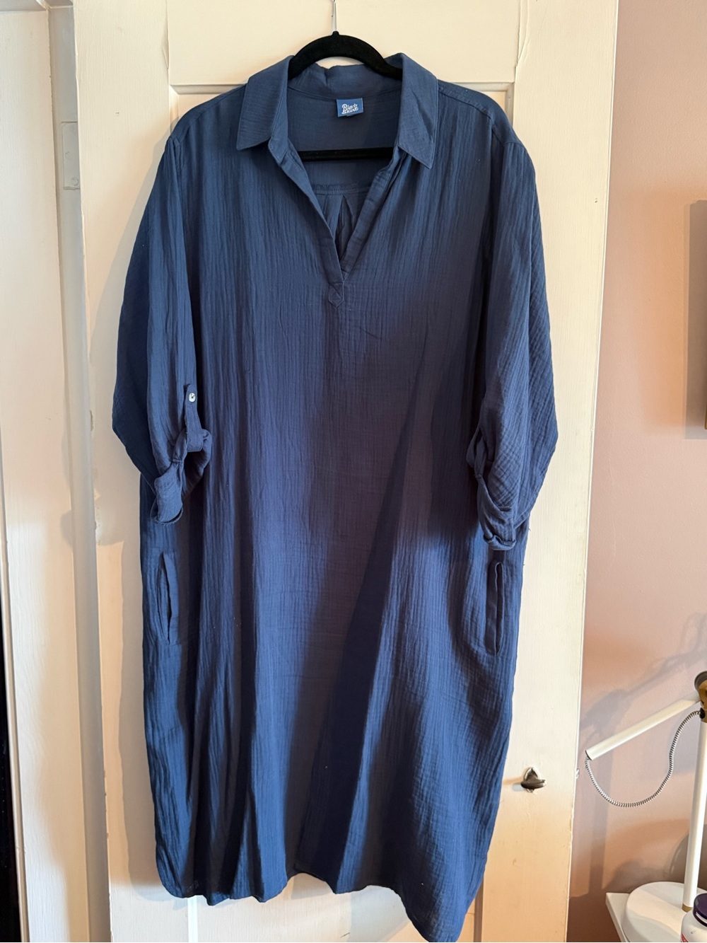 Ripskirt Hawaii Navy Blue Casual Button-Down Tunic travel Dress